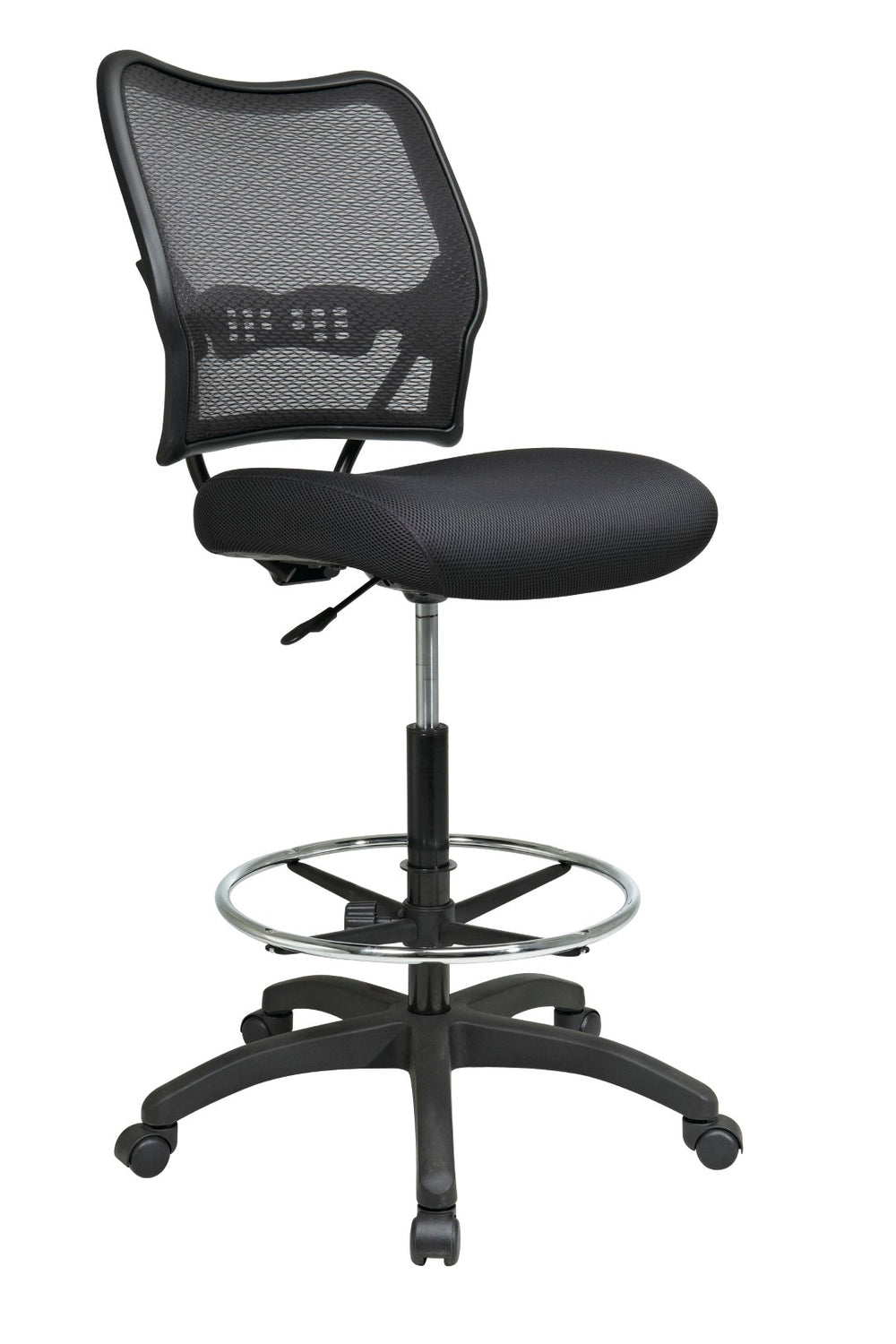OSP Home Furnishings Deluxe Mesh Back Drafting Chair with Lumbar Support and Pneumatic Height Control 13-37N20D
