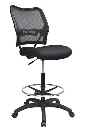 OSP Home Furnishings Deluxe Mesh Back Drafting Chair with Lumbar Support and Pneumatic Height Control 13-37N20D