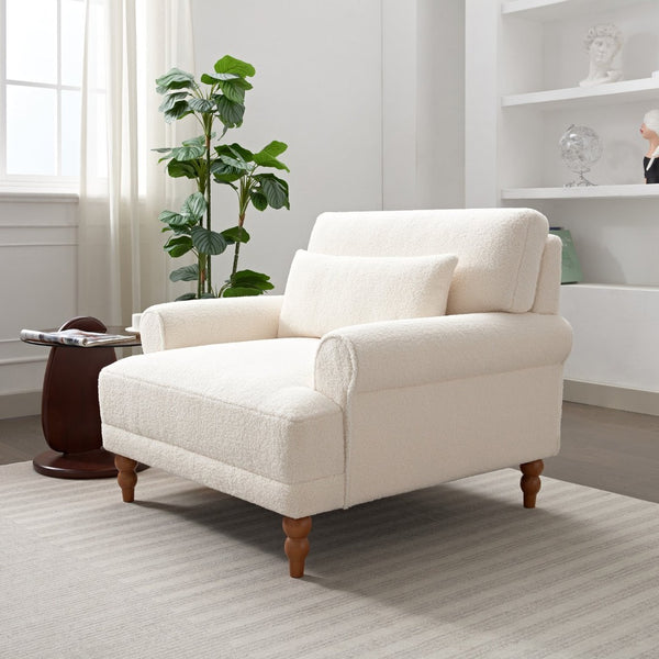 English Elm Mirod Oversized Polyester Accent Chair with Column Legs and Ergonomic Lumbar Support N760S0000028W