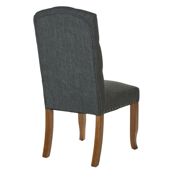 OSP Home Furnishings Jessica Tufted Dining Chair Charcoal