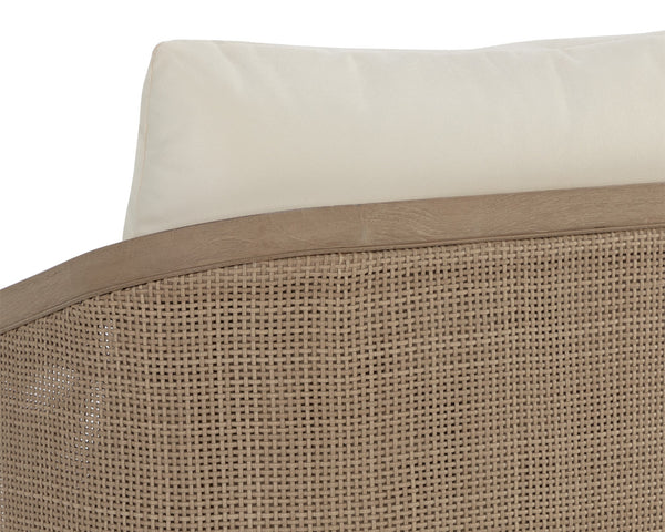 Sunpan Palermo Lounge Chair - Stylish Outdoor Comfort with Durable Wicker, Teak Wood, and Quick-Dry Cushions Drift Brown / Stinson Cream