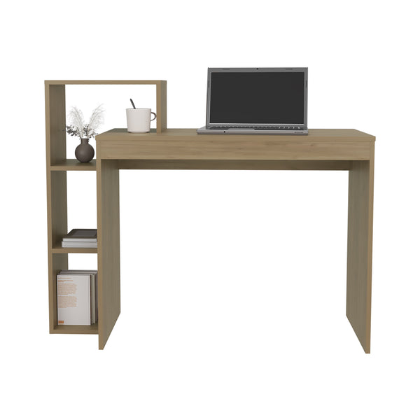 English Elm Computer desk with 3 shelves for home office organization, durable engineered wood, eco-friendly finish Beige 40.55 L x 43.3 W x 3.54 H B097P262377