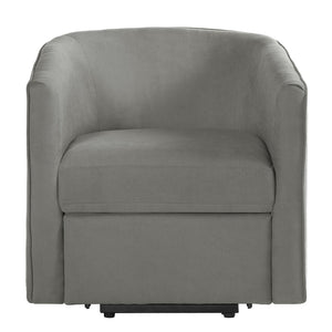 English Elm Power Lift Recliner Barrel Back Chenille Chair for Seniors with Footrest Pocket Grey N719P355911E