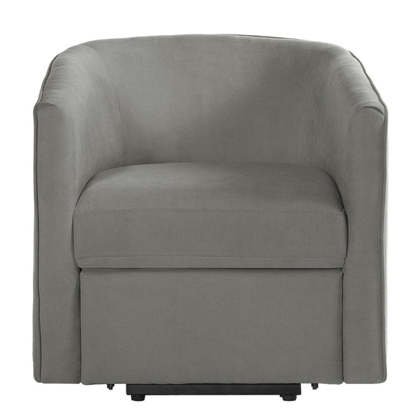 English Elm Power Lift Recliner Barrel Back Chenille Chair for Seniors with Footrest Pocket Grey N719P355911E