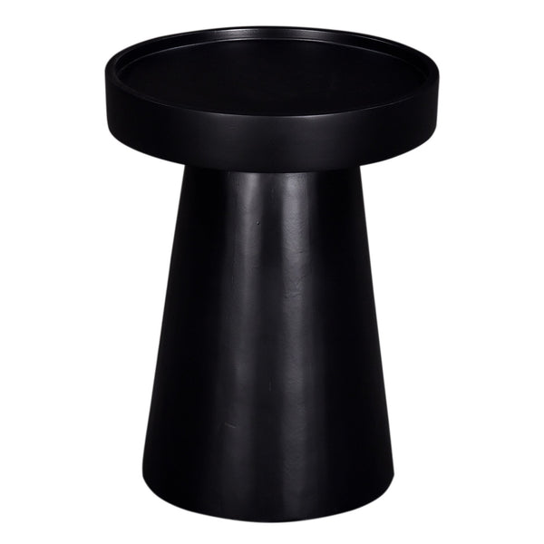 English Elm Glam FSC-Certified Mango Wood 16" Round Pedestal Side Table, Sustainable Black Finish, 21" H B011P217873