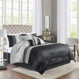 Madison Park Amherst Transitional 7 Piece Comforter Set MP10-225 Black