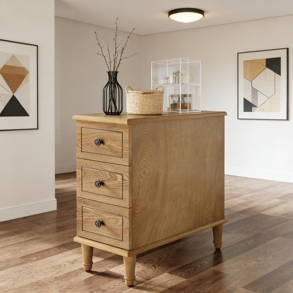 English Elm C-shaped Side Table Slatted Mdf Frame Dark Wood Finish Sofa or Bed Accent T3971P452716