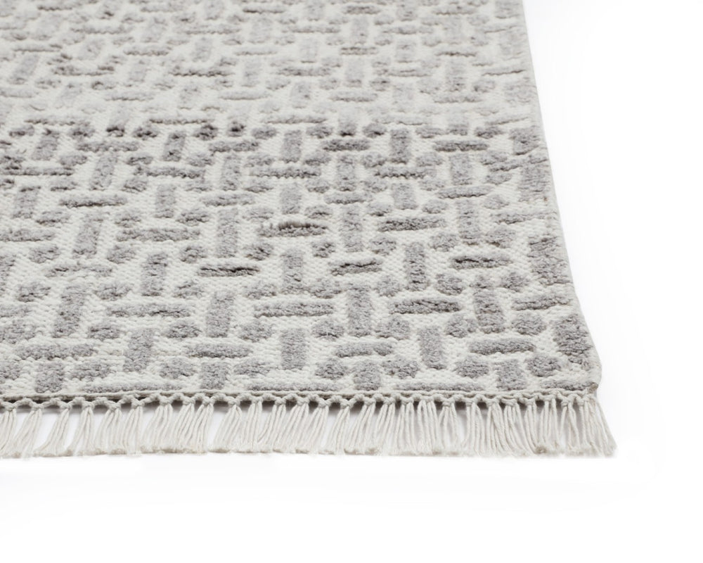 Sunpan INGRID Hand-Knotted Rug - Elegant Grey/Ivory Ombre - 9' x 12' for Indoor & Outdoor Versatility 108756