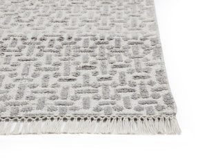 Sunpan INGRID Hand-Knotted Rug - Elegant Grey/Ivory Ombre - 9' x 12' for Indoor & Outdoor Versatility 108756