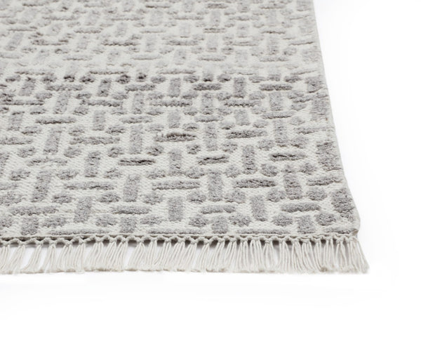 Sunpan INGRID Hand-Knotted Rug - Elegant Grey/Ivory Ombre - 9' x 12' for Indoor & Outdoor Versatility 108756