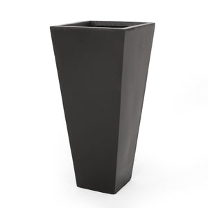 English Elm Christopher Knight Home® - ELLA Black Tapered Planter 13in x 28.5in - Lightweight Magnesium Oxide Concrete, Durable Outdoor Accent 69575.00BLK