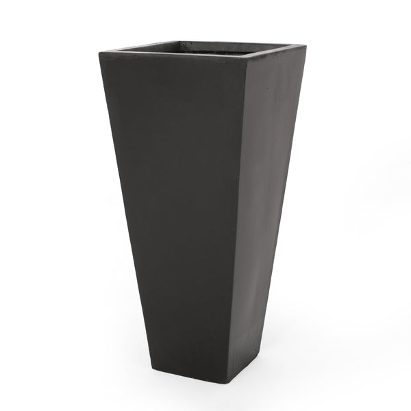 English Elm Christopher Knight Home® - ELLA Black Tapered Planter 13in x 28.5in - Lightweight Magnesium Oxide Concrete, Durable Outdoor Accent 69575.00BLK