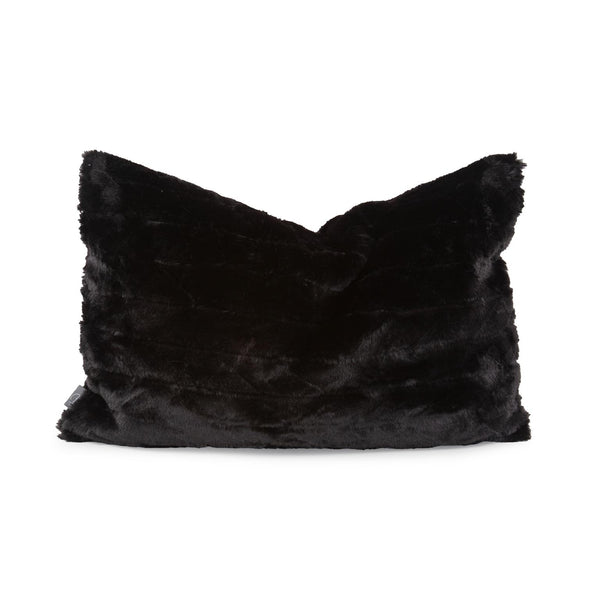 Howard Elliott Pillow Luxurious Faux Fur Design For Elegant Home Decor - Soft Textures & Easy Care Zipper Closure Black 100% Polyester 14-1090-howard-elliott