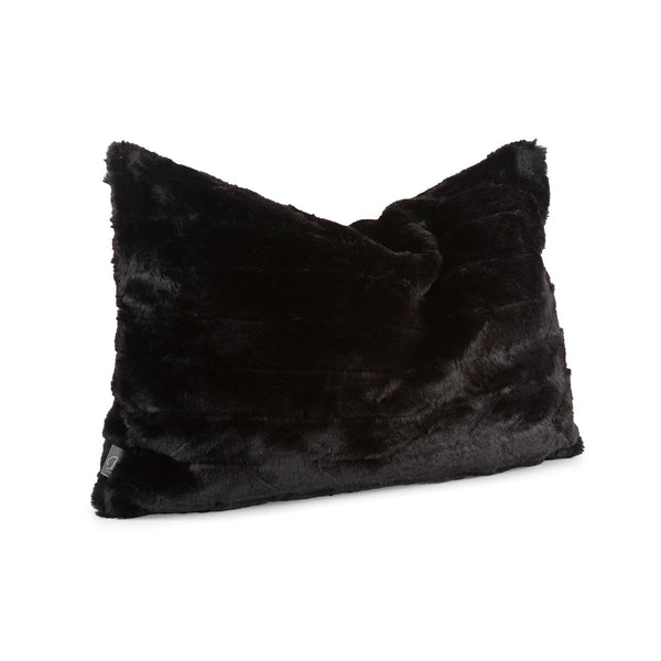 Howard Elliott Pillow Luxurious Faux Fur Design For Elegant Home Decor - Soft Textures & Easy Care Zipper Closure Black 100% Polyester 14-1090f-howard-elliott