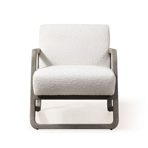 VIG Furniture Modrest Wilber - Modern Off-White Fabric + Grey Wood Accent Chair VGVC-S2305A-WHT