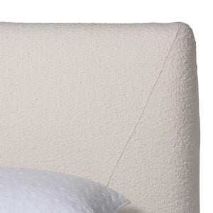 Baxton Studio Baxton Studio Vinicio King Bedroom Set - Modern Cream Boucle Upholstery with Accent Bench Included BBT61296-Cream-King 2PC Bedroom Set