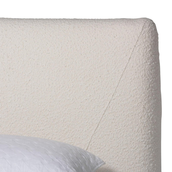 Baxton Studio Baxton Studio Vinicio King Bedroom Set - Modern Cream Boucle Upholstery with Accent Bench Included BBT61296-Cream-King 2PC Bedroom Set