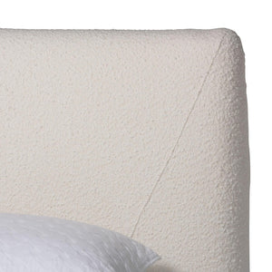 Baxton Studio Baxton Studio Vinicio Mid-Century Modern Cream Boucle Platform Bed for Stylish, Serene Bedrooms Queen BBT61296-Cream-Queen