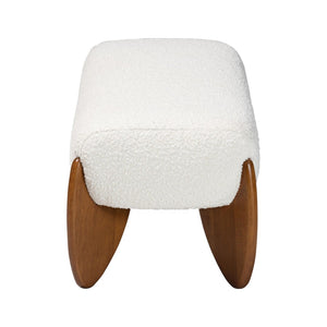 Baxton Studio Baxton Studio Vinicio Cream Boucle Accent Bench - Mid-Century Modern Design for Cozy Spaces BBT5520-Cream-Bench