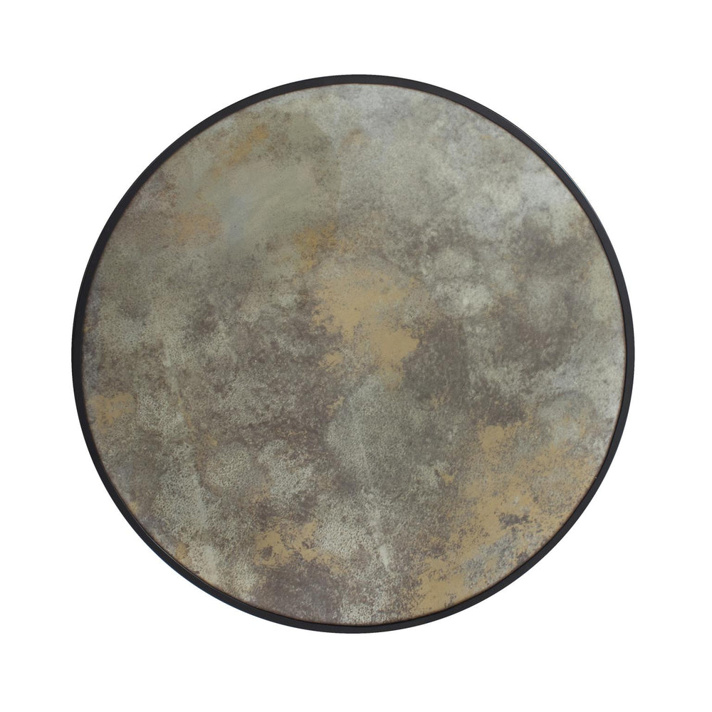 Howard Elliott Golden Haze Round Mirror – Vintage Elegance With Modern Sophistication For Timeless Home Decor Black Iron,Mdf 140012-howard-elliott