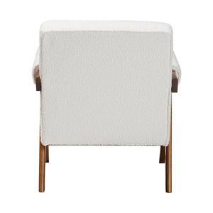 Baxton Studio Baxton Studio Georgina Japandi Accent Chair in Cream Boucle with Walnut Brown Legs for Stylish Comfort BBT8074-Cream-CC