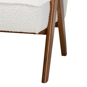 Baxton Studio Baxton Studio Georgina Japandi Accent Chair in Cream Boucle with Walnut Brown Legs for Stylish Comfort BBT8074-Cream-CC