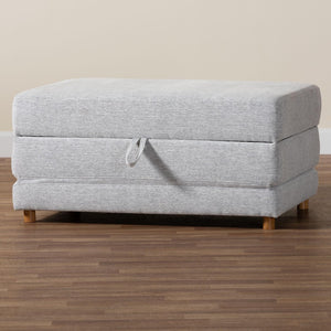Baxton Studio Baxton Studio Sabriel Modern Light Grey Fabric Convertible Ottoman & Twin Sleeper for Small Spaces BBT8083-Light Grey-Convertible Ottoman