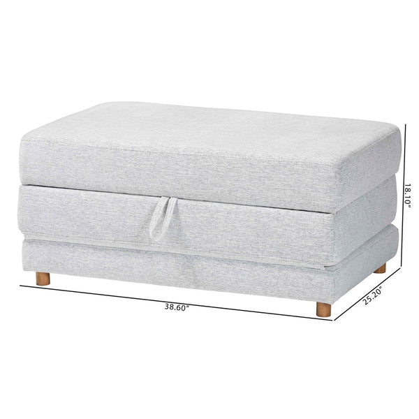 Baxton Studio Baxton Studio Sabriel Modern Light Grey Fabric Convertible Ottoman & Twin Sleeper for Small Spaces BBT8083-Light Grey-Convertible Ottoman
