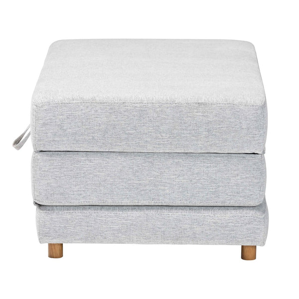 Baxton Studio Baxton Studio Sabriel Modern Light Grey Fabric Convertible Ottoman & Twin Sleeper for Small Spaces BBT8083-Light Grey-Convertible Ottoman