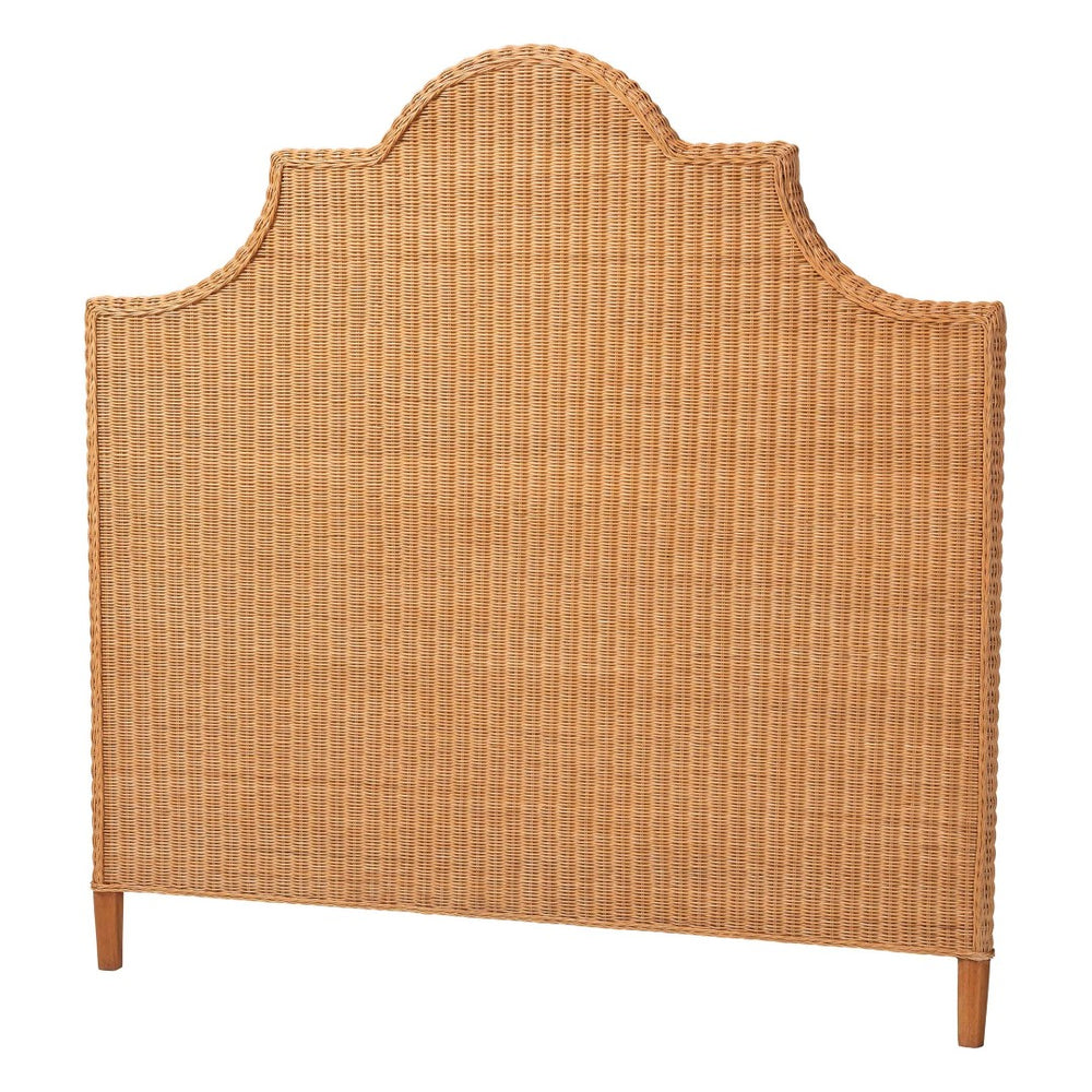 Baxton Studio bali Bali Melanie Bohemian Light Honey Rattan Standalone Headboard - Artisanal Elegance for Your Bedroom Queen Melanie-Wood/Light Honey-Queen-HB