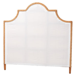 Baxton Studio bali Bali Melanie Bohemian Light Honey Rattan Standalone Headboard - Artisanal Elegance for Your Bedroom Queen Melanie-Wood/Light Honey-Queen-HB