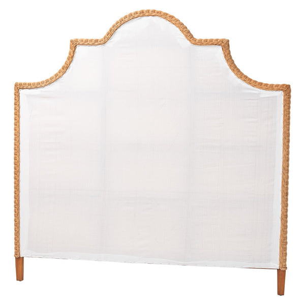 Baxton Studio bali Bali Melanie Bohemian Light Honey Rattan Standalone Headboard - Artisanal Elegance for Your Bedroom Queen Melanie-Wood/Light Honey-Queen-HB