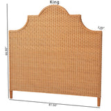 bali & pari Melanie Bohemian Light Honey Rattan King Size Standalone Headboard