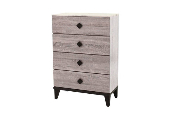 English Elm Modern Cream Faux Marble Chest of Drawers, 4-Drawer Glam Storage with Black Hardware & Base, 31"x15"x45" B011P262327