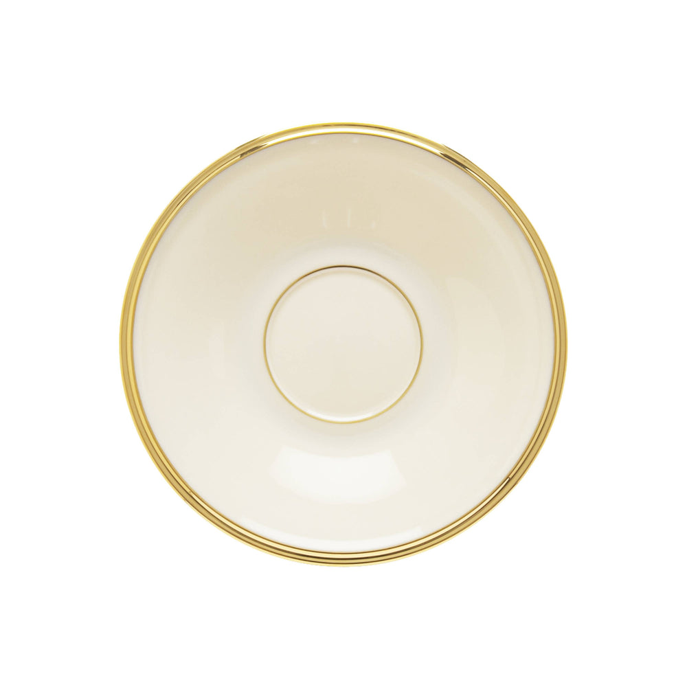 Lenox Eternal Bone China Saucer with 24 Karat Gold Bands Ivory Luminous Gilded Finish 140104040