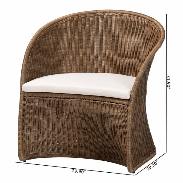 Baxton Studio bali Kintamani Bohemian Rattan Accent Chair - Handcrafted Comfort with Unique Design Elements Kintamani-Grey/Rattan-CC