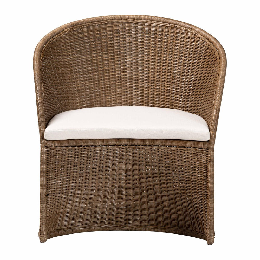 Baxton Studio bali Kintamani Bohemian Rattan Accent Chair - Handcrafted Comfort with Unique Design Elements Kintamani-Grey/Rattan-CC