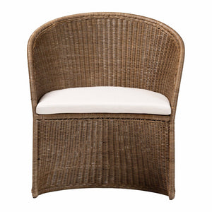 Baxton Studio bali Kintamani Bohemian Rattan Accent Chair - Handcrafted Comfort with Unique Design Elements Kintamani-Grey/Rattan-CC
