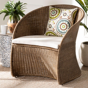 Baxton Studio bali Kintamani Bohemian Rattan Accent Chair - Handcrafted Comfort with Unique Design Elements Kintamani-Grey/Rattan-CC