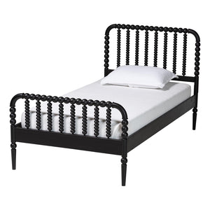 Baxton Studio Baxton Studio Lucera Mid-Century Twin Bedroom Set with Stylish Nightstands and Platform Bed Design Black 3-Piece MG0110-4-Black-Twin 3PC Bedroom Set