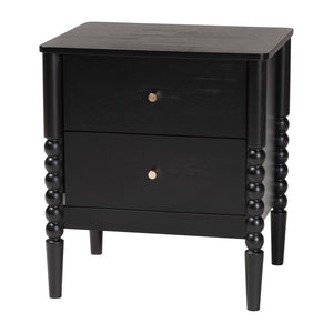 Baxton Studio Baxton Studio Lucera Mid-Century Twin Bedroom Set with Stylish Nightstands and Platform Bed Design Black 3-Piece MG0110-4-Black-Twin 3PC Bedroom Set