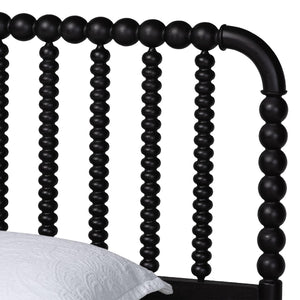 Baxton Studio Baxton Studio Lucera Mid-Century 4-Piece Bedroom Set with Elegant Bobbin Design & Storage Solutions Black Full 5-Piece MG0110-4-Black-Full 5PC Bedroom Set