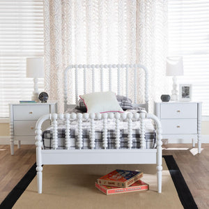 Baxton Studio Baxton Studio Lucera Mid-Century Twin Bedroom Set with Stylish Nightstands and Platform Bed Design White 3-Piece MG0110-4-White-Twin 3PC Bedroom Set