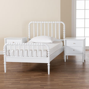 Baxton Studio Baxton Studio Lucera Mid-Century Twin Bedroom Set with Stylish Nightstands and Platform Bed Design White 3-Piece MG0110-4-White-Twin 3PC Bedroom Set