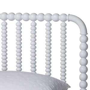 Baxton Studio Lucera Mid-century Platform Bed With Bobbin Design - Sturdy Wood Frame, Slatted Headboard & Tapered Legs White Solid Rubberwood,Lvl(Bed Slats) Mg0110-4-white-queen