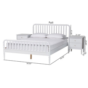 Baxton Studio Baxton Studio Lucera Mid-Century 4-Piece Bedroom Set with Vintage Charm for Timeless Style Full 3-Piece MG0110-4-White-Full 3PC Bedroom Set