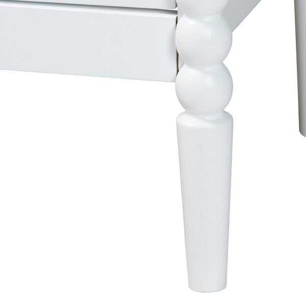 Baxton Studio Baxton Studio Lucera Mid-Century 4-Piece Bedroom Set with Elegant Bobbin Design & Storage Solutions White Full 4-Piece MG0110-4-White-Full 4PC Bedroom Set