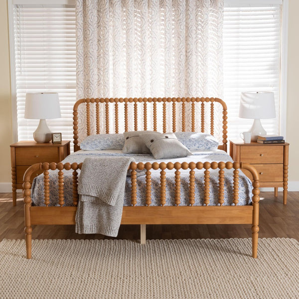 Baxton Studio Baxton Studio Lucera Mid-Century Oak Brown Queen Bedroom Set with Nightstands for Elegant Style 3-Piece MG0110-4-NT Oak-Queen 3PC Bedroom Set