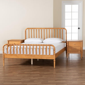 Baxton Studio Baxton Studio Lucera Mid-Century Oak Brown Queen Bedroom Set with Nightstands for Elegant Style 3-Piece MG0110-4-NT Oak-Queen 3PC Bedroom Set