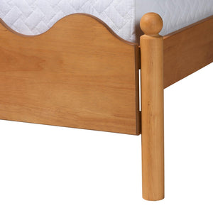 Baxton Studio Baxton Studio Malaya Modern Queen Platform Bed - Elegant Scalloped Design in Rich Oak Brown Finish MG0239-NT Oak-Queen